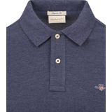 Gant - 2230 Shield Polo - Casual - Blauw - Katoen - Lange Mouwen