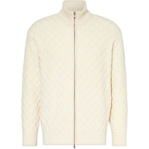 Gant vest katoen opstaande kraag off wit