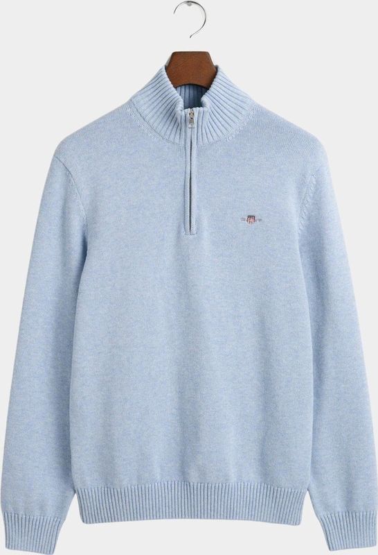 GANT - Cotton Half Zip - Trui - Evening Blue
