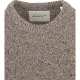 Gant - Gebreide Trui - Grijs - 60% Wol, 20% Polyamide, 20% Viscose