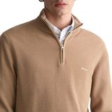 GANT - Cotton Half Zip - Trui - Black - 100% Katoen