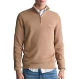 GANT - Cotton Half Zip - Trui - Black - 100% Katoen