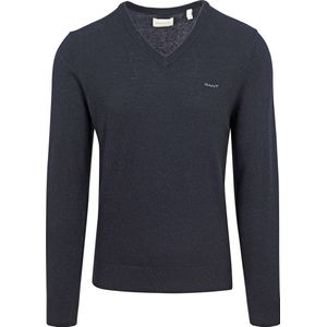 Gant Trui Lamswol Navy Melange - Heren - Pullovers