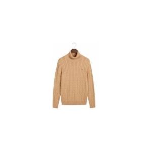 Trui GANT Men Cotton Cable Turtle Neck Khaki Mel
