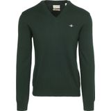 Gant Trui V-Hals Donkergroen - Heren - Pullovers
