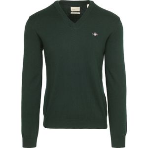 Gant Trui V-Hals Donkergroen - Heren - Pullovers