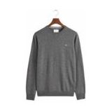 GANT - Superfine Lambswool C-Neck - Trui - Charcoal Melange - Wol 100%