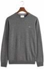 GANT - Superfine Lambswool C-Neck - Trui - Charcoal Melange - Wol 100%