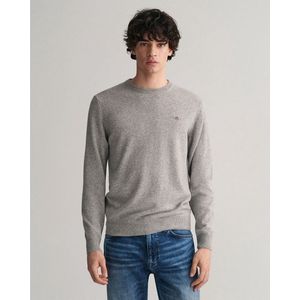 GANT - Superfine Lambswool - Trui - Grijze Mélange - Wol 100%