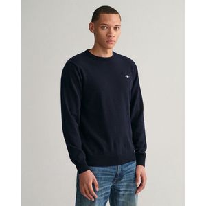 GANT - Superfine Lambswool C-Neck - Trui - Marine - Wool 100%