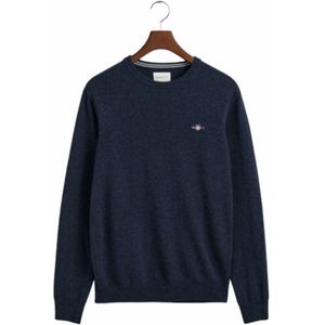Trui GANT Men Superfine Lambswool C-Neck Dark Navy Melange-XXL