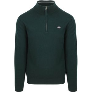 GANT - Superfine Lambswool Half Zip - Trui - Tartan Green - Wol 100%