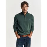 GANT - Superfine Lambswool Half Zip - Gebreide Trui - Dk. Sand Melange - 100% Lamswol