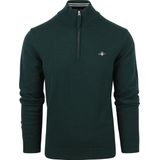 GANT - Superfine Lambswool Half Zip - Gebreide Trui - Dk. Sand Melange - 100% Lamswol