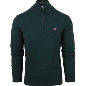 GANT - Superfine Lambswool Half Zip - Gebreide Trui - Tartan Green