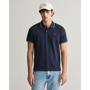 GANT - Tipping Ss Pique Polo - Polo - Evening Blue - Katoen 100%