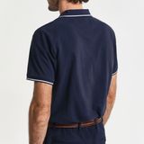GANT - Tipping Ss Pique Polo - Polo - Grey Melange - Katoen 100%