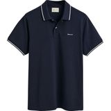 GANT - Tipping Ss Pique Polo - Polo - Grey Melange - Katoen 100%