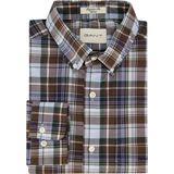 Gant - Casual Overhemd - Bruin Geruit - Katoen