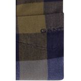 Gant - Casual Overhemd - Blauw Geruit - Katoen - Lange Mouwen
