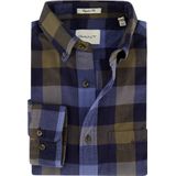 Gant - Casual Overhemd - Blauw Geruit - Katoen - Lange Mouwen