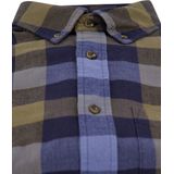 Gant - Casual Overhemd - Blauw Geruit - Katoen - Lange Mouwen
