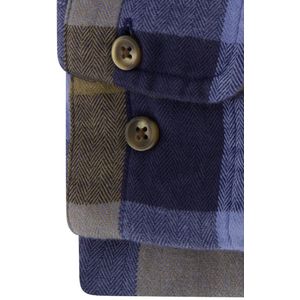 Gant - Casual Overhemd - Blauw Geruit - Katoen - Lange Mouwen