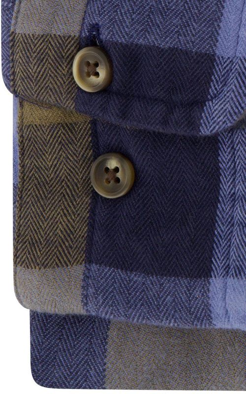 Gant - Casual Overhemd - Blauw Geruit - Katoen - Lange Mouwen