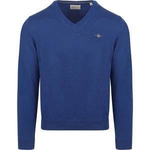 Gant - Trui V-Hals Kobaltblauw - Heren - Regular-fit