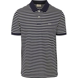Gant Poloshirt Pique Navy Streep - Heren