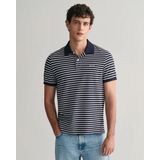 Gant Poloshirt Pique Navy Streep - Heren