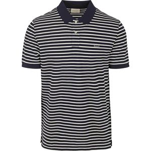 Gant Poloshirt Pique Navy Streep - Heren