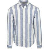 Gantvoor mannen. 3240080 Regular Fit linnen overhemd met opvallende beige strepen (S), Casual, Vlas, Lange mouwen