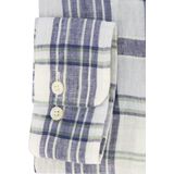 Gant - Casual Overhemd - Blauw Geruit - 100% Linnen - Normale Fit