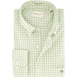 Gant - Geruit Overhemd - Groen - 100% Katoen