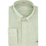 Gant - Casual Overhemd - Groen - Katoen - Gestreept