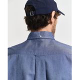 Gant - Overhemd - Korte Mouw - Effen Blauw - Katoen