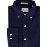 Gant - Overhemd - Donkerblauw - Linnen - Regular Fit