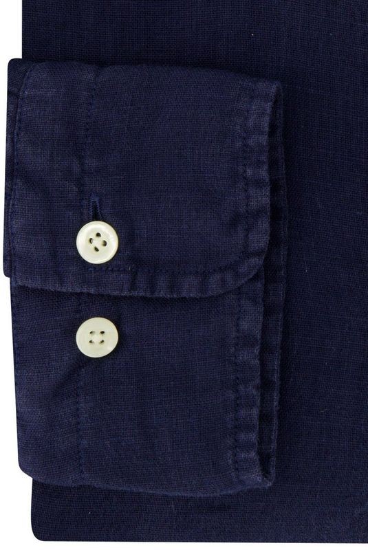 Gant - Overhemd - Donkerblauw - Linnen - Regular Fit