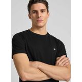Slim Pique SS T-shirt, zwart, S