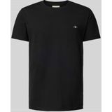 Slim Pique SS T-shirt, zwart, S