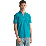 Gant - Polo - Turquoise - Katoen - Normale Pasvorm