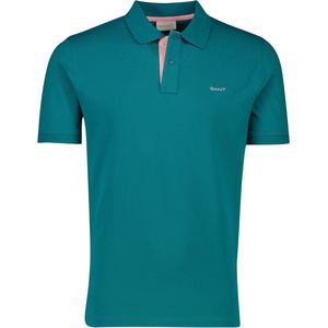 Gant - Polo - Turquoise - Katoen - Normale Pasvorm