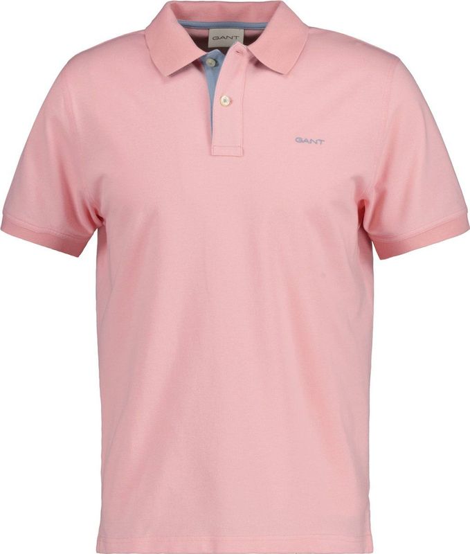 GANT - Contrast Pique Polo - Poloshirt - Bubbelgum Pink - 96% Katoen, 4% Elastaan