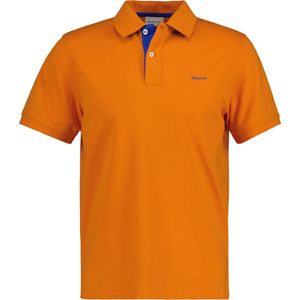 Gant Contrast Piqué Poloshirt Oranje - Maat M - Heren