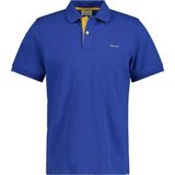 Gant Polo Korte Mouw - Blauw Contrast Pique SS Rugger 2062026/407