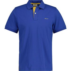 GANT - Contrast Pique Polo - Rich Blue - 96% Katoen, 4% Elastaan