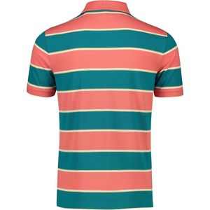 Gant - Polo - Groen Roze Gestreept - 100% Katoen