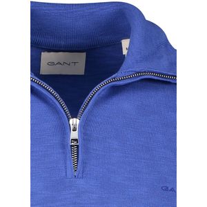 Gant - Half Zip Trui - Blauw Gemêleerd - Katoen