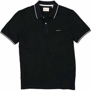Gant - 2062034 Piqué Polo - Zwart - Korte Mouwen - Casual